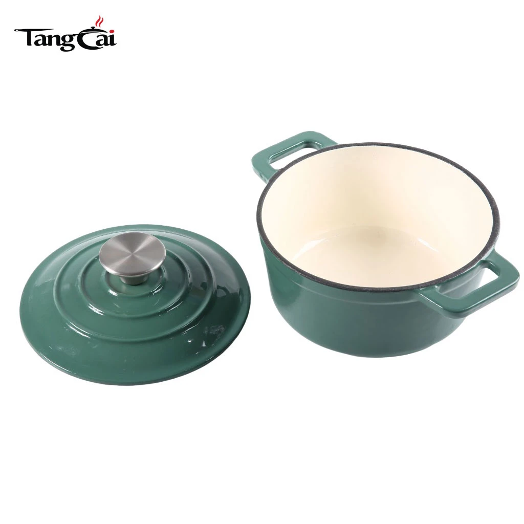 Mini cocotte en fonte &eacute;maill&eacute;e de 2,5&nbsp;QT avec couvercle&nbsp;&ndash; Petite cocotte antiadh&eacute;sive pour Cuisson &agrave; la vapeur, cuisson et r&ocirc;tissage