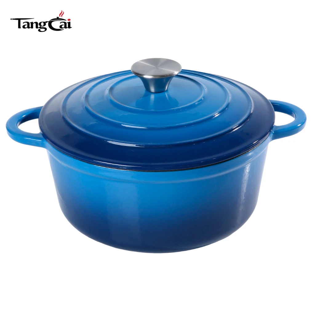 Four hollandais en fonte &eacute;maill&eacute;e bleue de 5,5&nbsp;QT, cocotte familiale avec couvercle la plus vendue, plus d'un&nbsp;million d'ustensiles de cuisine vendus