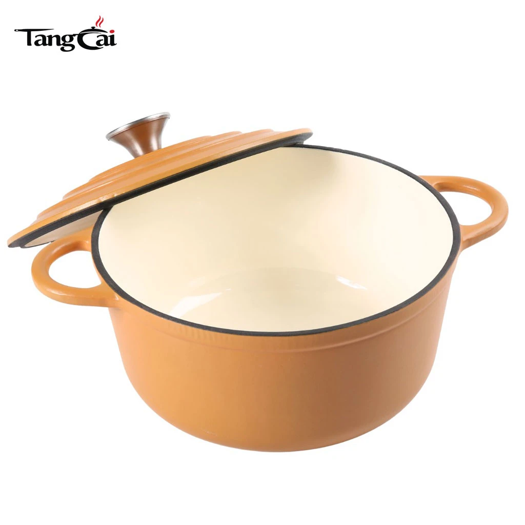 Four hollandais en fonte &eacute;maill&eacute;e 5&nbsp;QT, 24&nbsp;cm&nbsp;-&nbsp;Cocotte ronde, passe au four jusqu'&agrave; 500&nbsp;&deg;&nbsp;F