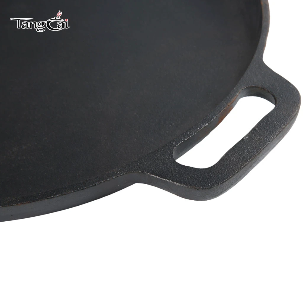 Plaque &agrave; pizza en fonte pr&eacute;-assaisonn&eacute;e en gros de 12", 14", 16", plaque chauffante ronde antiadh&eacute;sive