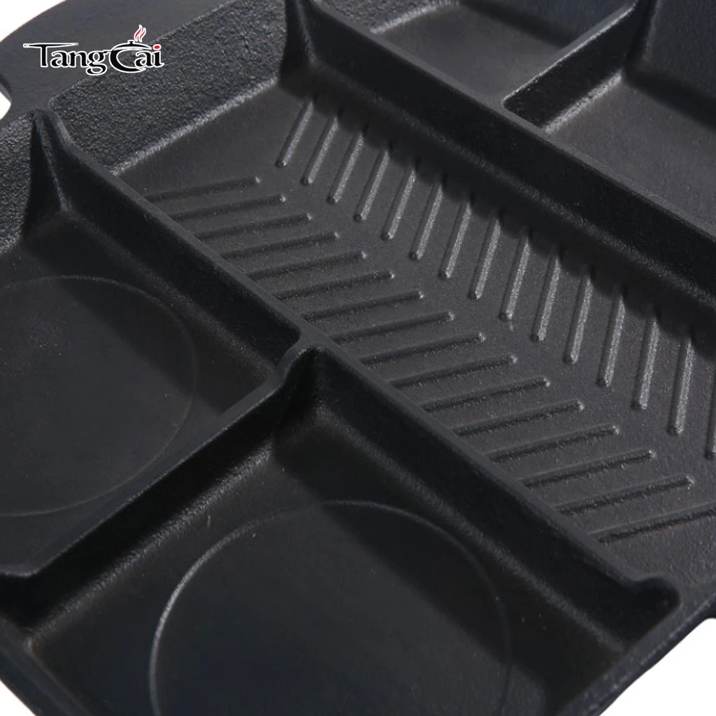 Po&ecirc;le &agrave; griller en fonte robuste 5&nbsp;en&nbsp;1, po&ecirc;le &agrave; barbecue divis&eacute;e multi-usages