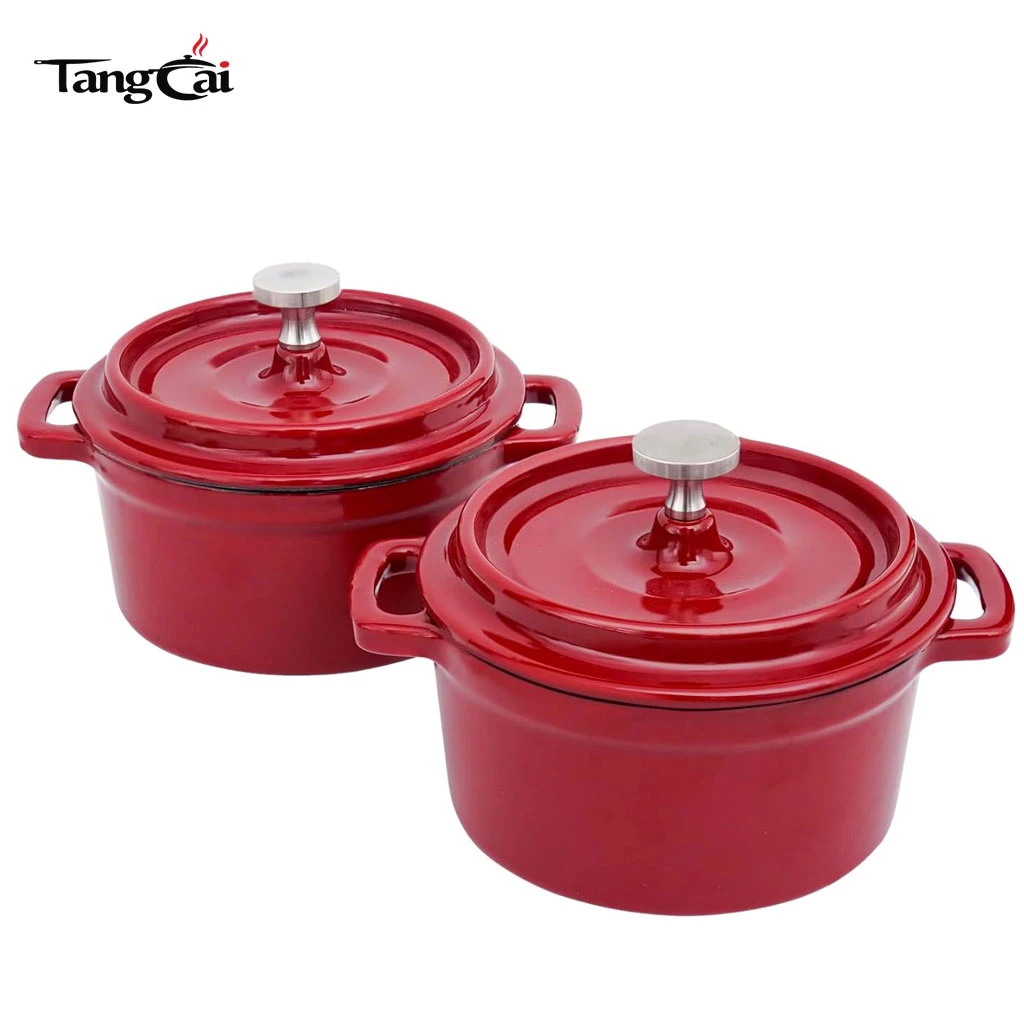 Cocotte en fonte &eacute;maill&eacute;e 2&nbsp;pi&egrave;ces | Mini cocotte en fonte &eacute;maill&eacute;e | Parfait pour les trempettes et les desserts