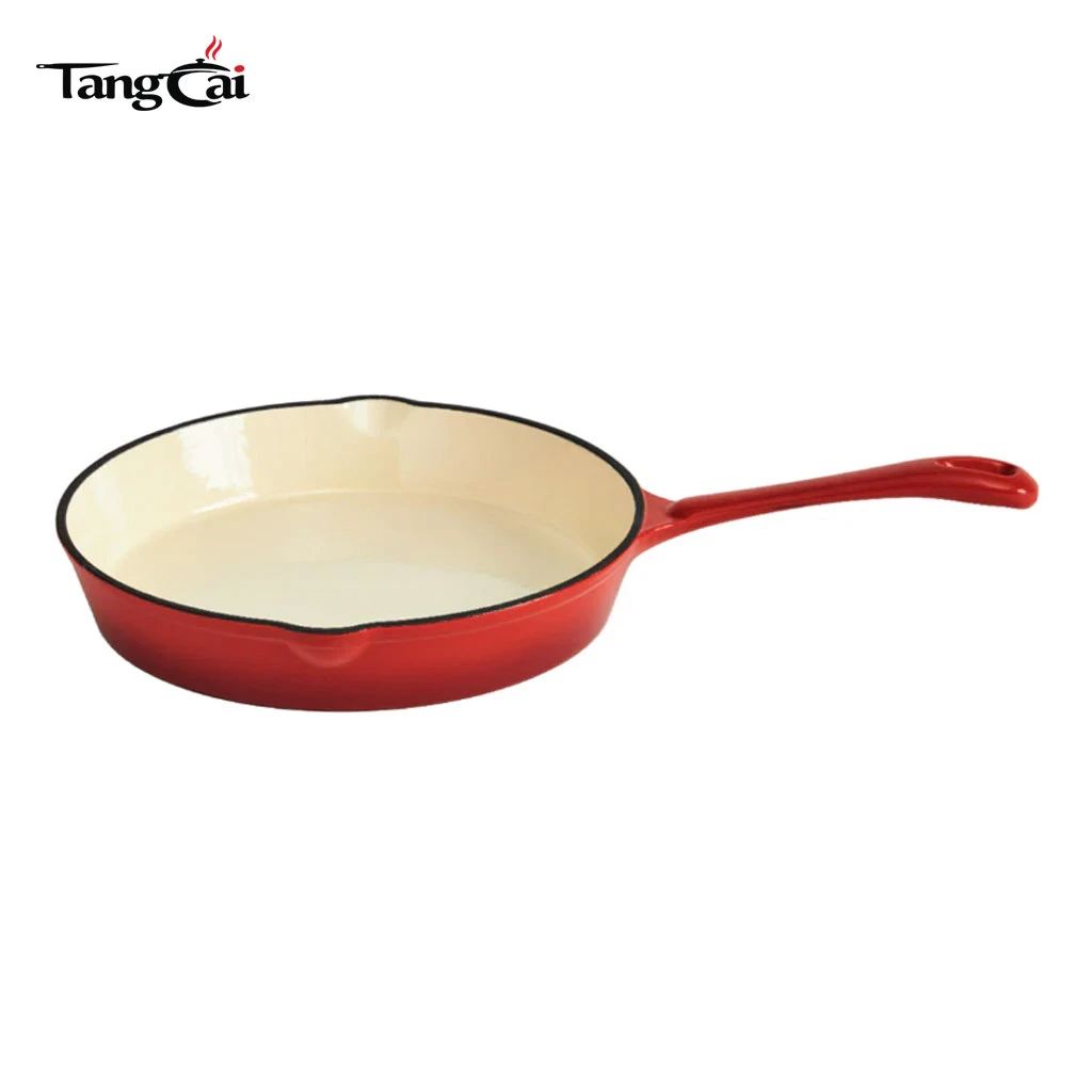 Batterie de cuisine de luxe personnalis&eacute;e en fonte &eacute;maill&eacute;e de 6&nbsp;pi&egrave;ces - Casseroles et po&ecirc;les rouge brillant