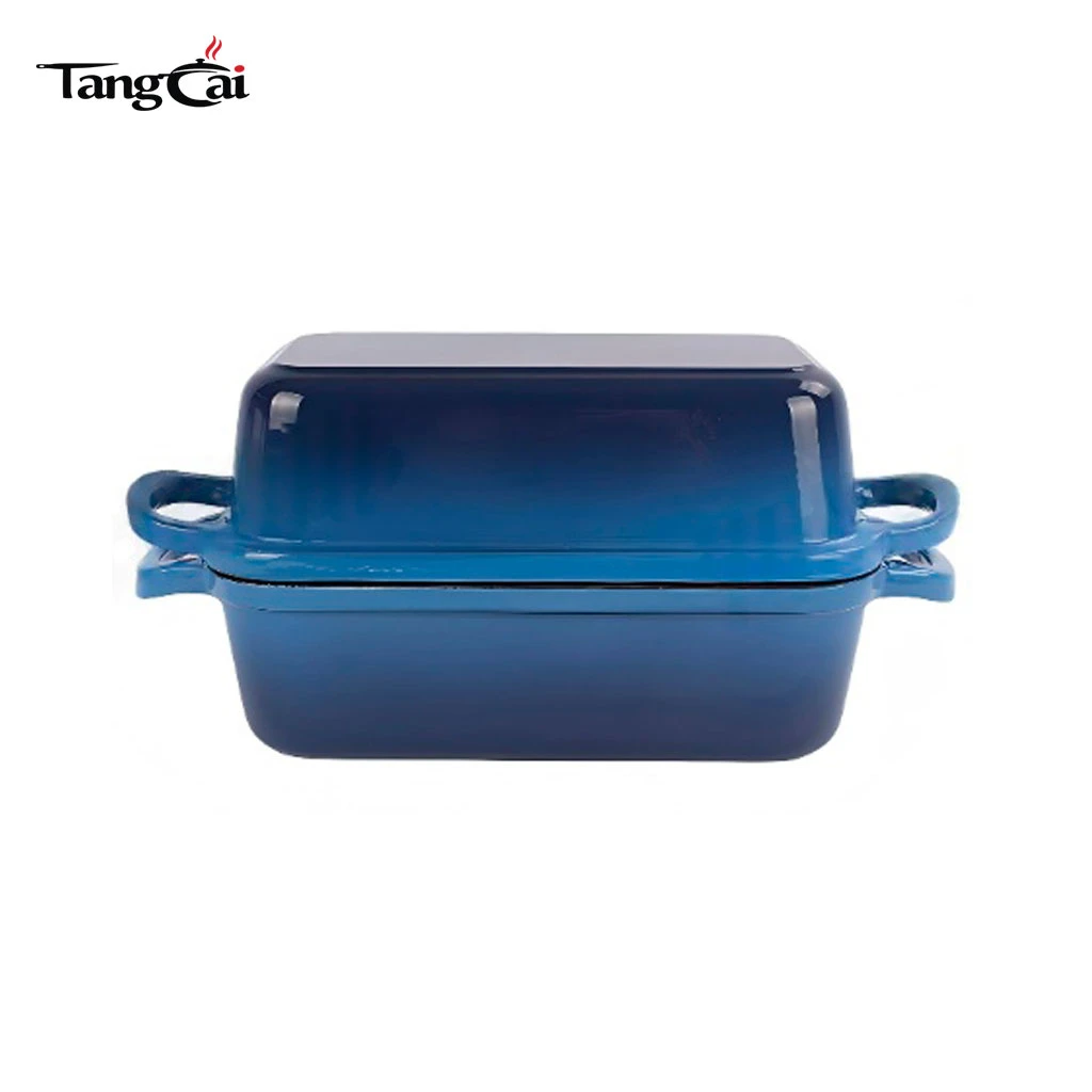 Ensemble de 2 moules &agrave; pain en fonte &eacute;maill&eacute;e color&eacute;e, moule &agrave; pain 2 en 1 de 10 x 5&nbsp;pouces avec couvercle