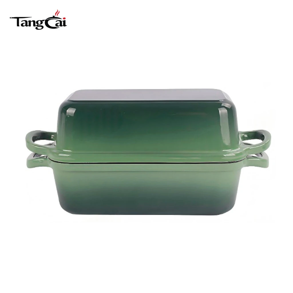 Ensemble de 2 moules &agrave; pain en fonte &eacute;maill&eacute;e color&eacute;e, moule &agrave; pain 2 en 1 de 10 x 5&nbsp;pouces avec couvercle