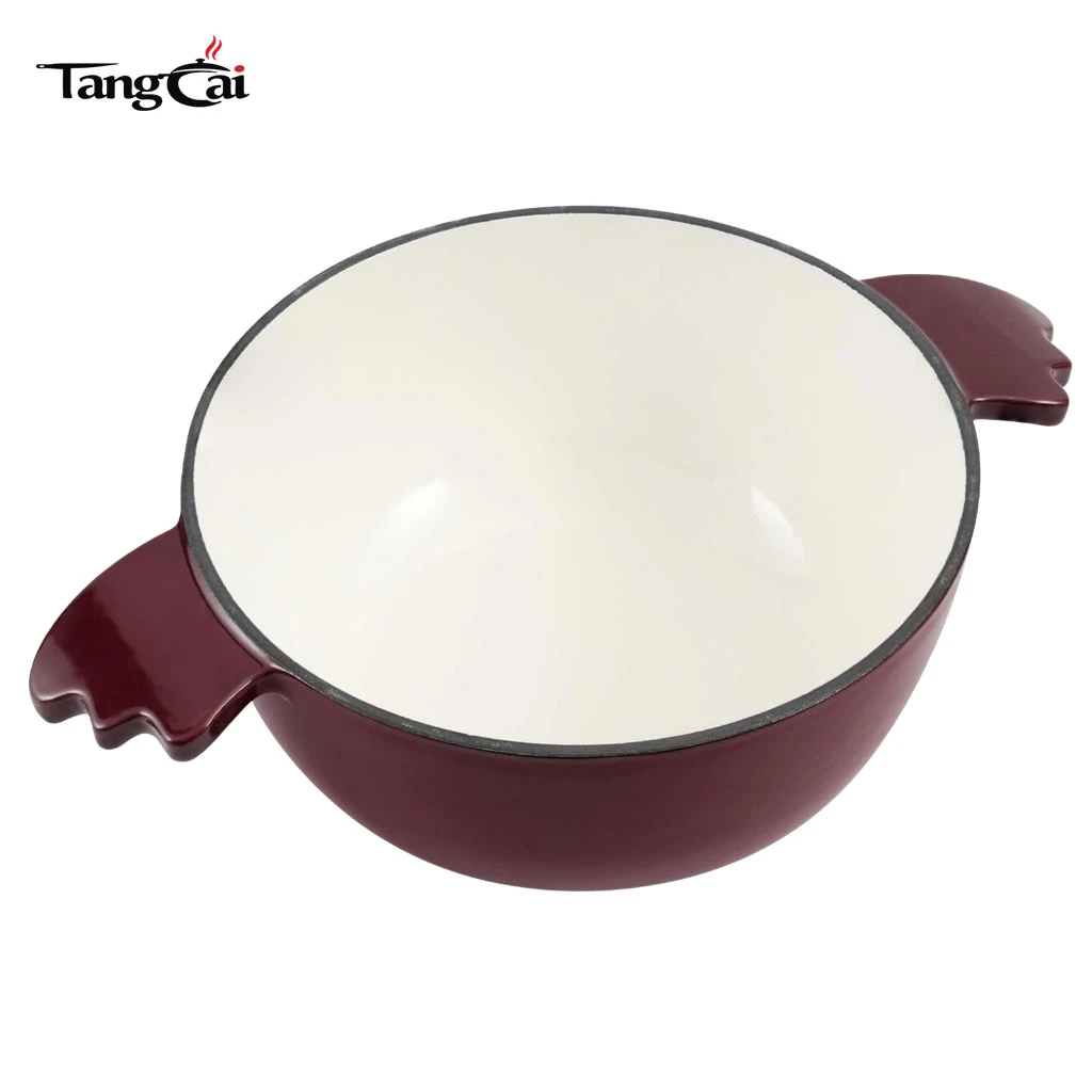 Mini cocotte en fonte &eacute;maill&eacute;e en forme de chouette de qualit&eacute; sup&eacute;rieure, cocotte &agrave; bride de 3,5&nbsp;litres