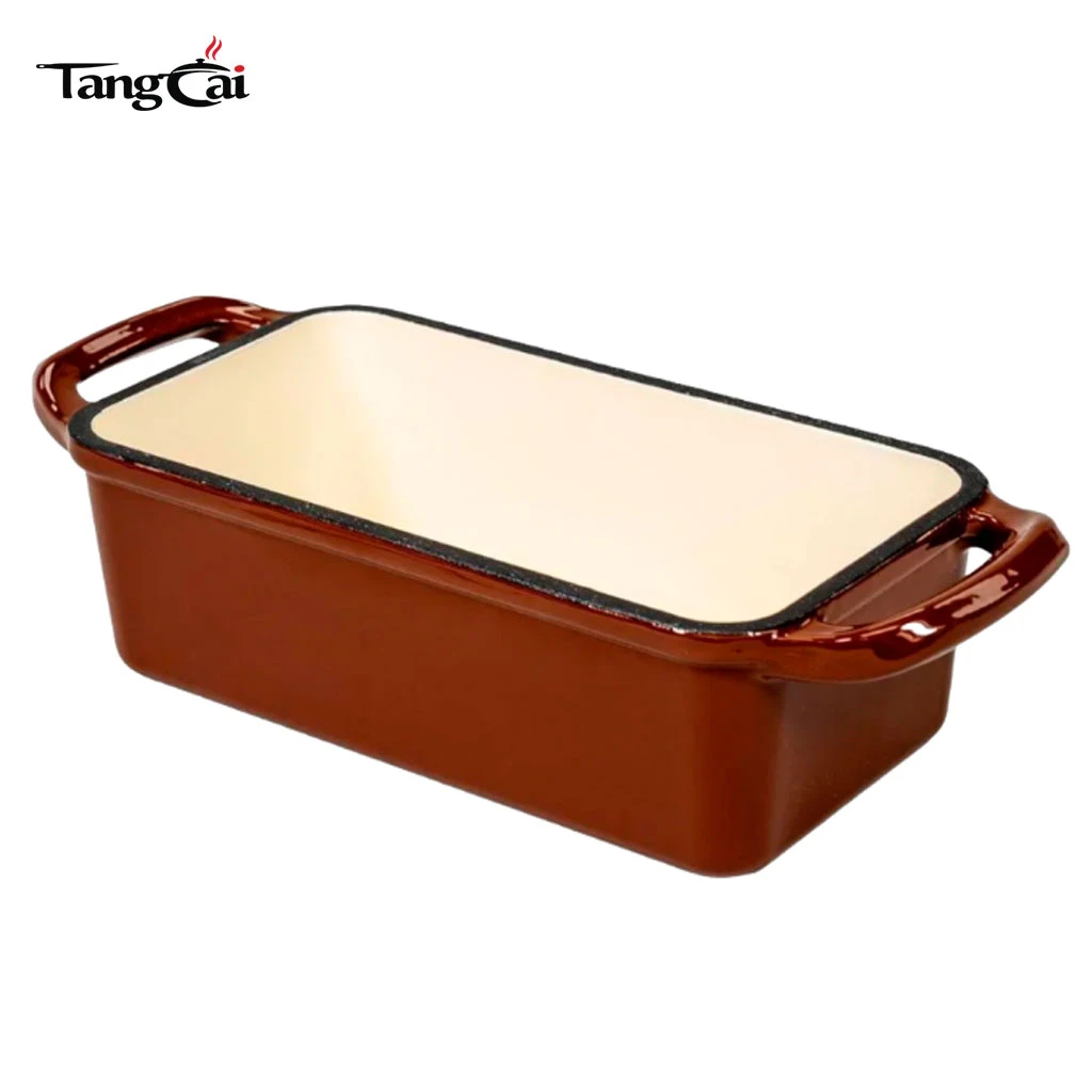 Moule &agrave; pain rectangulaire en fonte &eacute;maill&eacute;e personnalis&eacute;