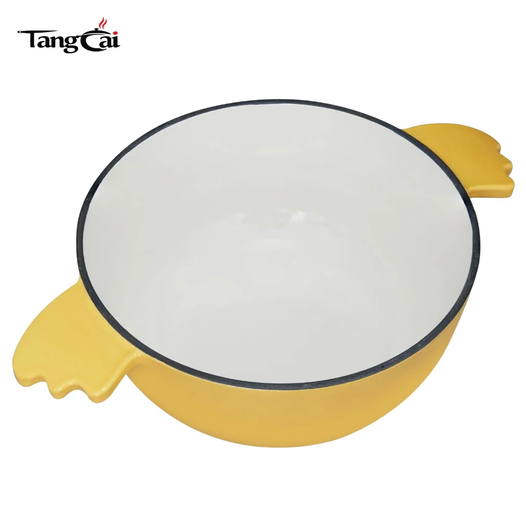 Mini cocotte en fonte &eacute;maill&eacute;e en forme de chouette de qualit&eacute; sup&eacute;rieure, cocotte &agrave; bride de 3,5&nbsp;litres