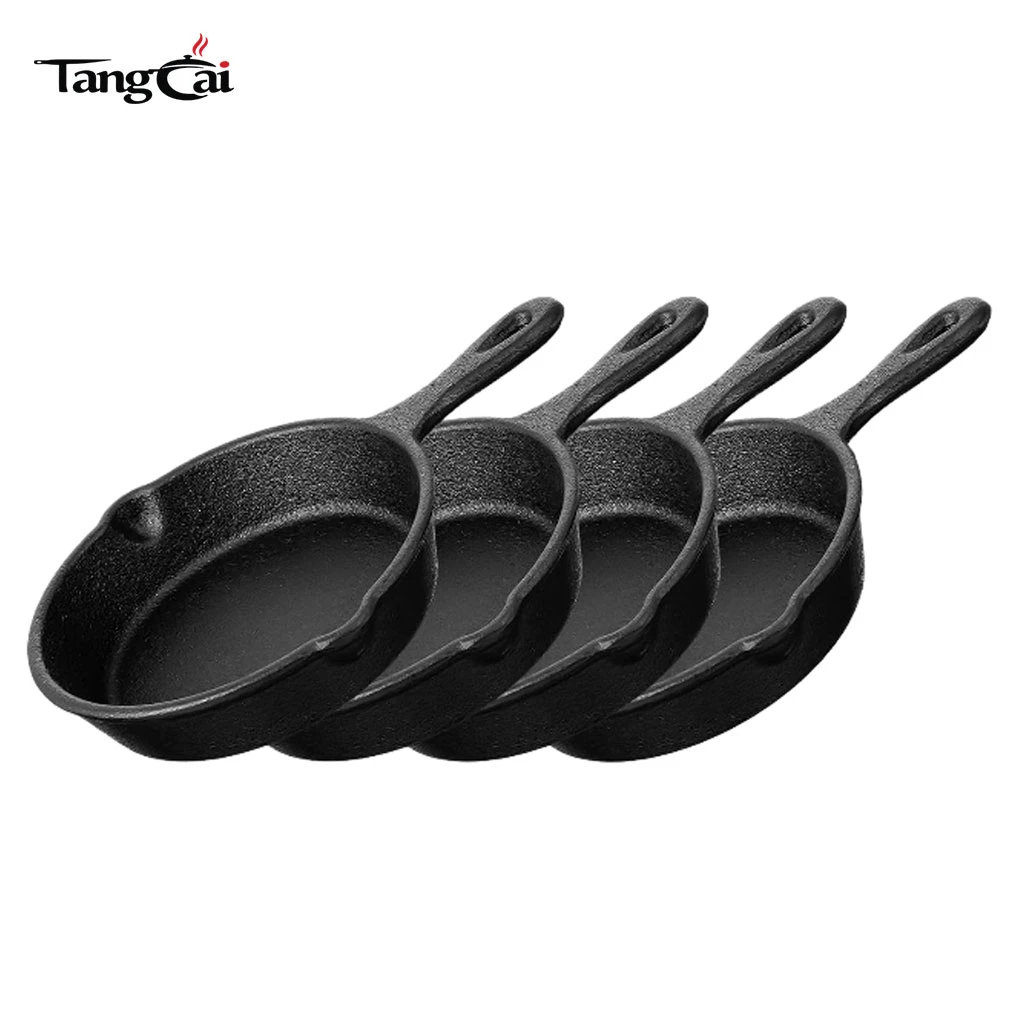 Ensemble de mini po&ecirc;les &agrave; frire en fonte de 4&nbsp;pi&egrave;ces en gros, ensemble de petites po&ecirc;les rondes empilables de taille unique