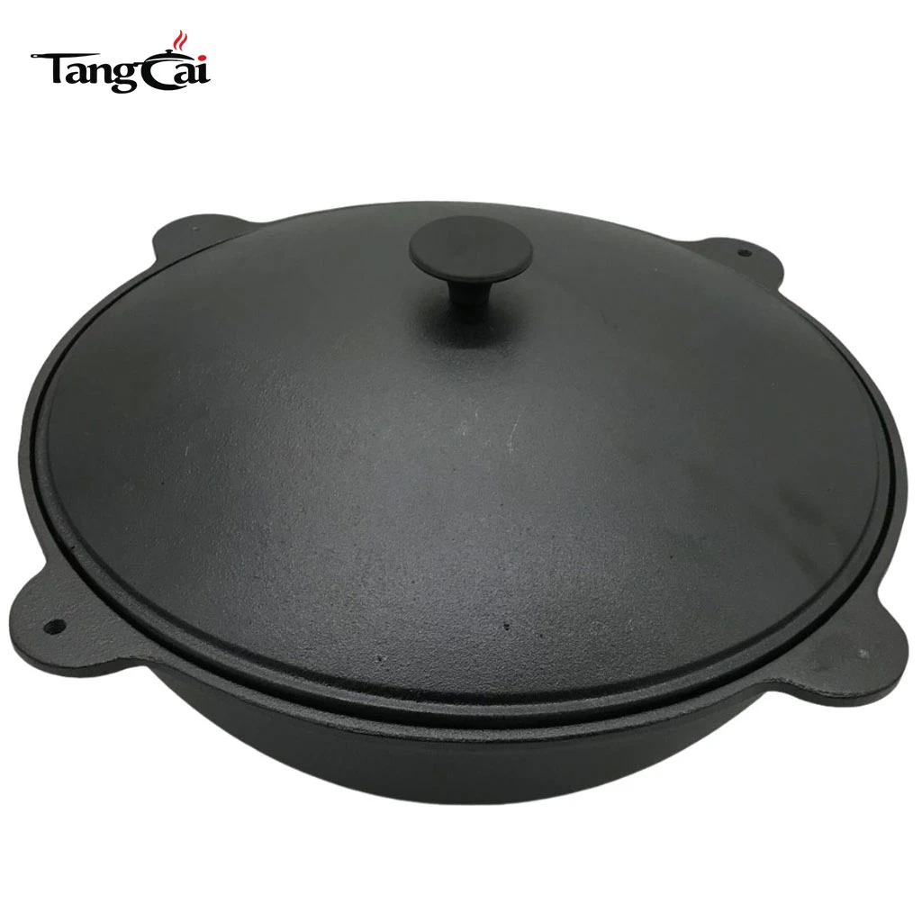 Grande marmite de camping en fonte ouzbek personnalis&eacute;e de 10,5&nbsp;L. Marmite Kazan pour cuisiner en camping