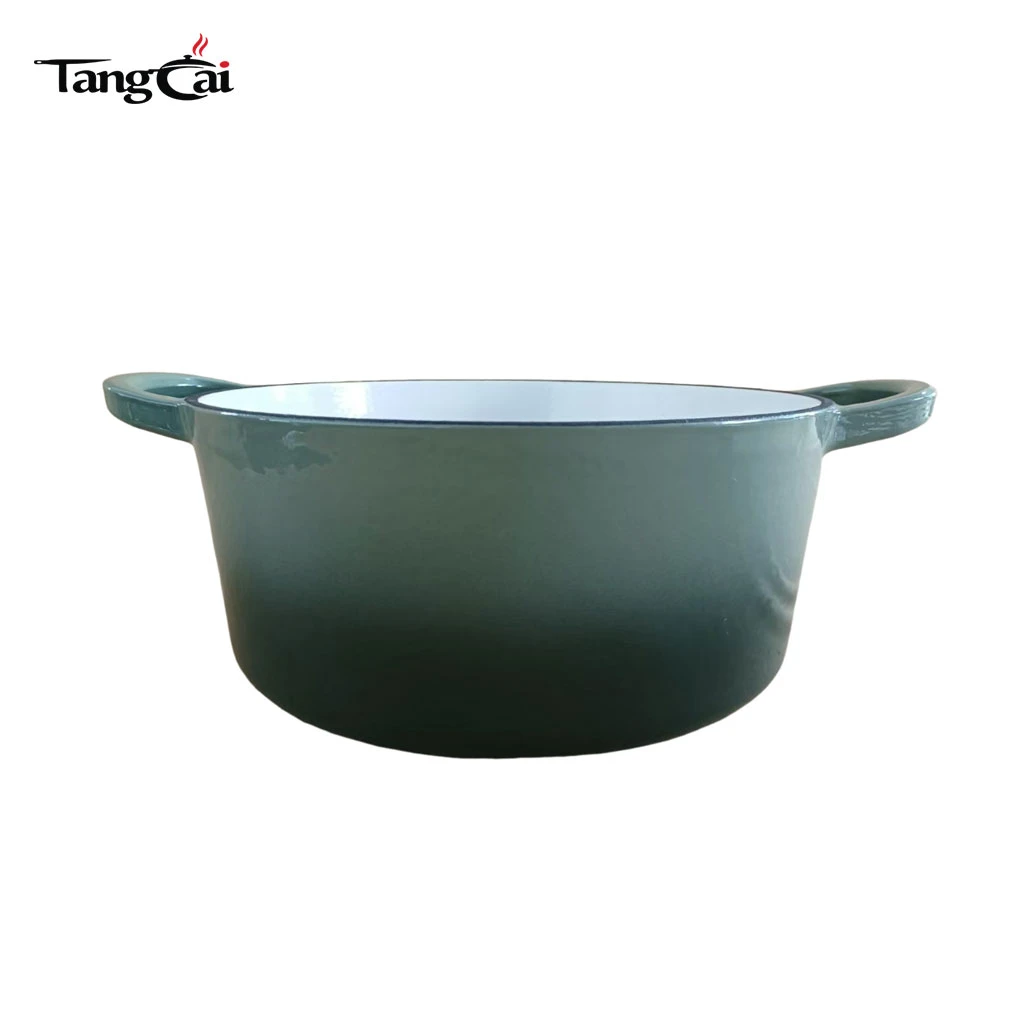Four hollandais rond en fonte &eacute;maill&eacute;e de 5,5&nbsp;QT au design moderne avec poign&eacute;es plus larges