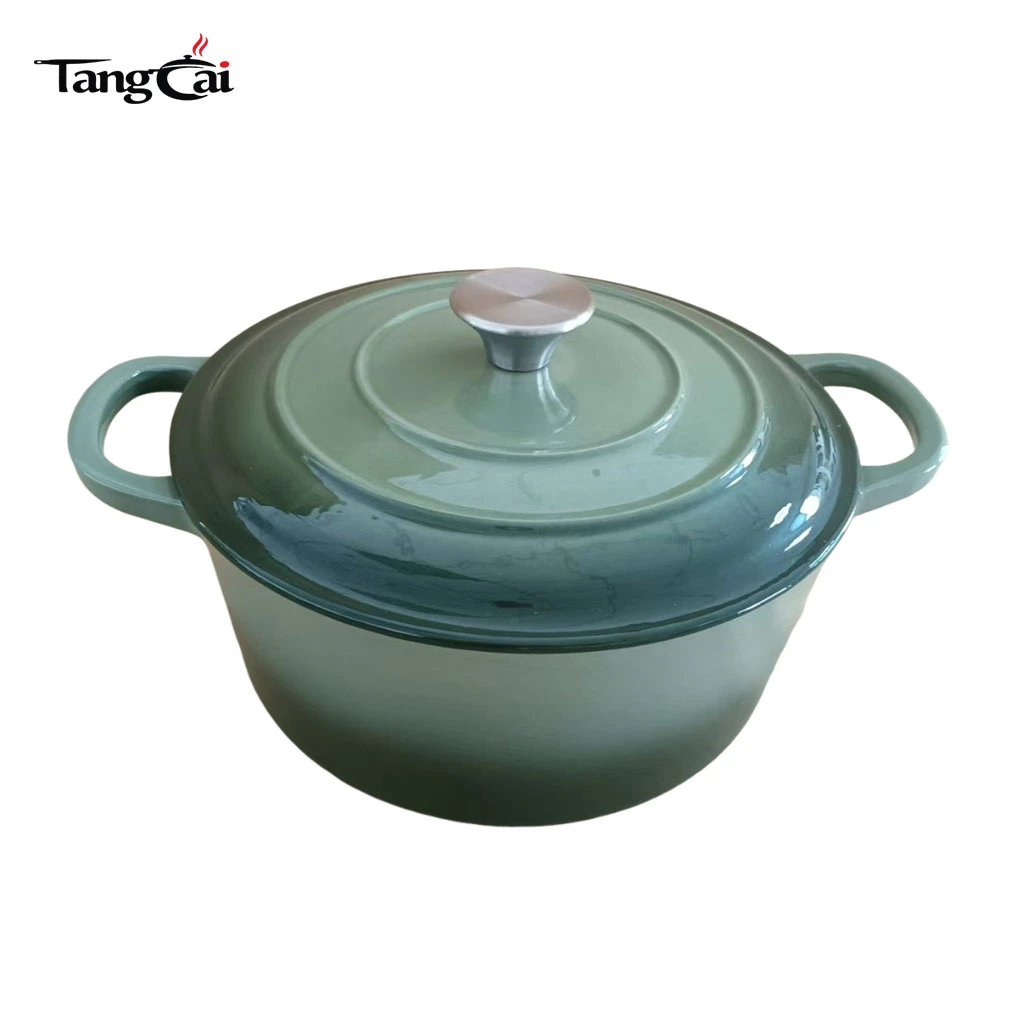 Four hollandais rond en fonte &eacute;maill&eacute;e de 5,5&nbsp;QT au design moderne avec poign&eacute;es plus larges